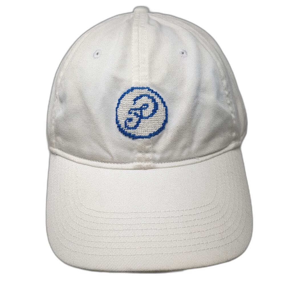 Smathers & Branson Baseball Cap White One Size Needlepoint Nantucket 9.24.21 Hat